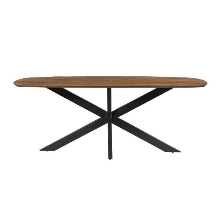 Table à manger BELLA longueur 200cm en bois brut exotique mangolia