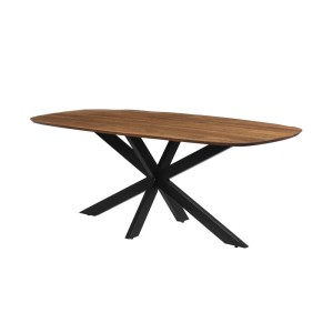 Table à manger BELLA longueur 200cm en bois brut exotique mangolia