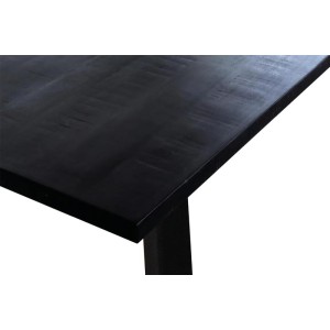 Table à manger AWANI longueur 160cm en bois exotique mangolia noir