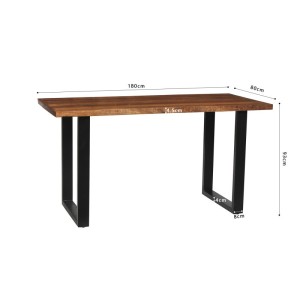 Table à manger AWANI longueur 180cm en bois exotique mangolia