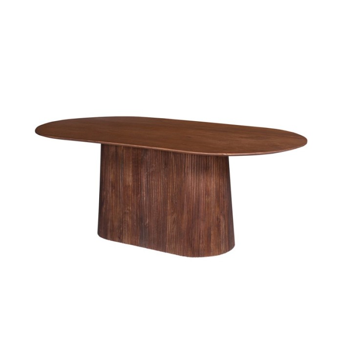 Table collection RIMBAUD effet bois brun clair longueur 200 cm