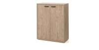 Meuble de rangement pour bureau 2 portes coloris chêne clair collection DEPÉ