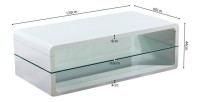 Table basse collection LEVIS. Meuble type CONTEMPORAIN coloris blanc. Effet tendance pour votre salon.