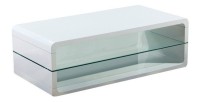 Table basse collection LEVIS. Meuble type CONTEMPORAIN coloris blanc. Effet tendance pour votre salon.