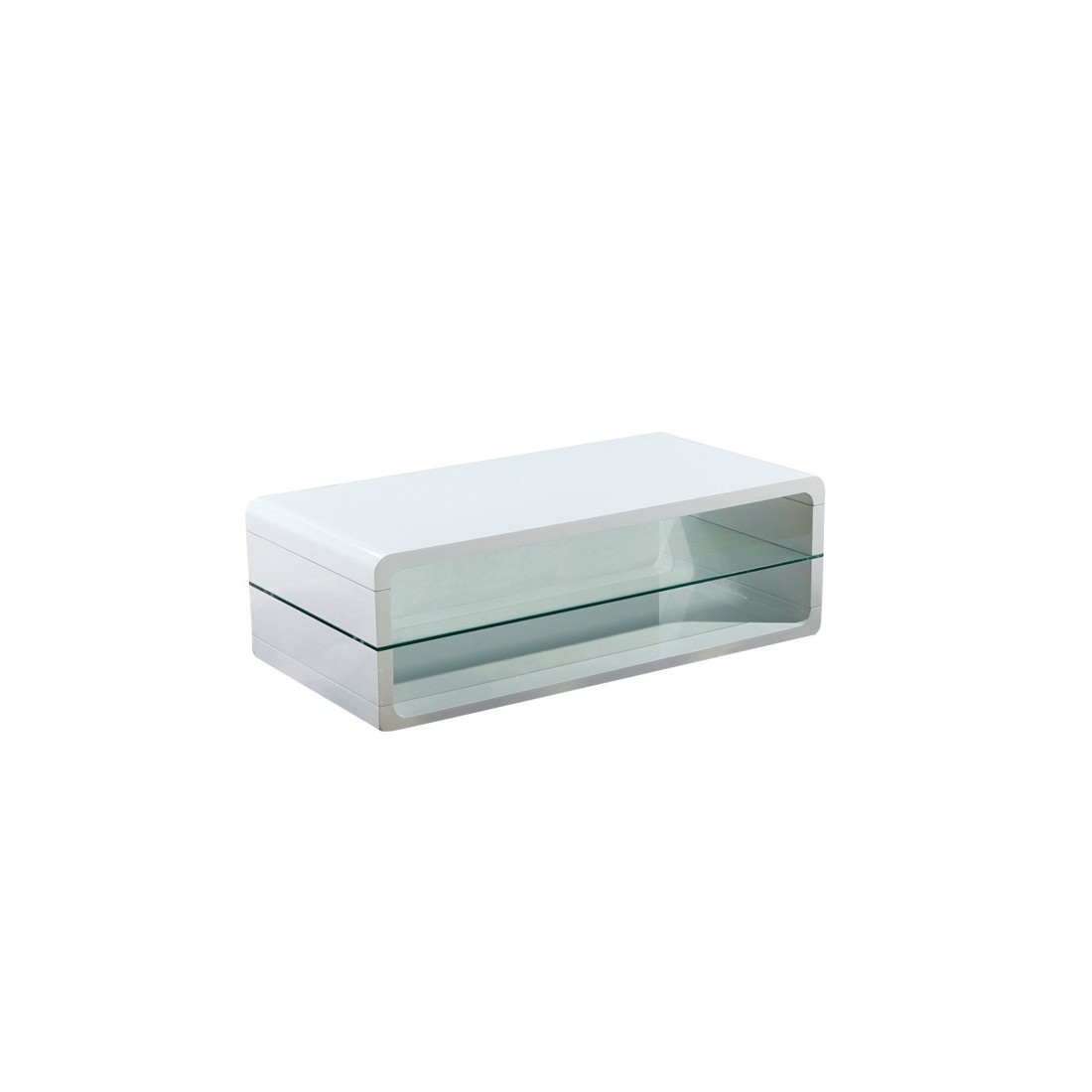 Table basse collection LEVIS. Meuble type CONTEMPORAIN coloris blanc. Effet tendance pour votre salon.
