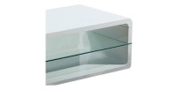 Table basse collection LEVIS. Meuble type CONTEMPORAIN coloris blanc. Effet tendance pour votre salon.
