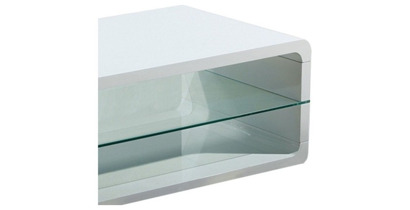 Table basse collection LEVIS. Meuble type CONTEMPORAIN coloris blanc. Effet tendance pour votre salon.