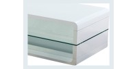 Table basse collection LEVIS. Meuble type CONTEMPORAIN coloris blanc. Effet tendance pour votre salon.