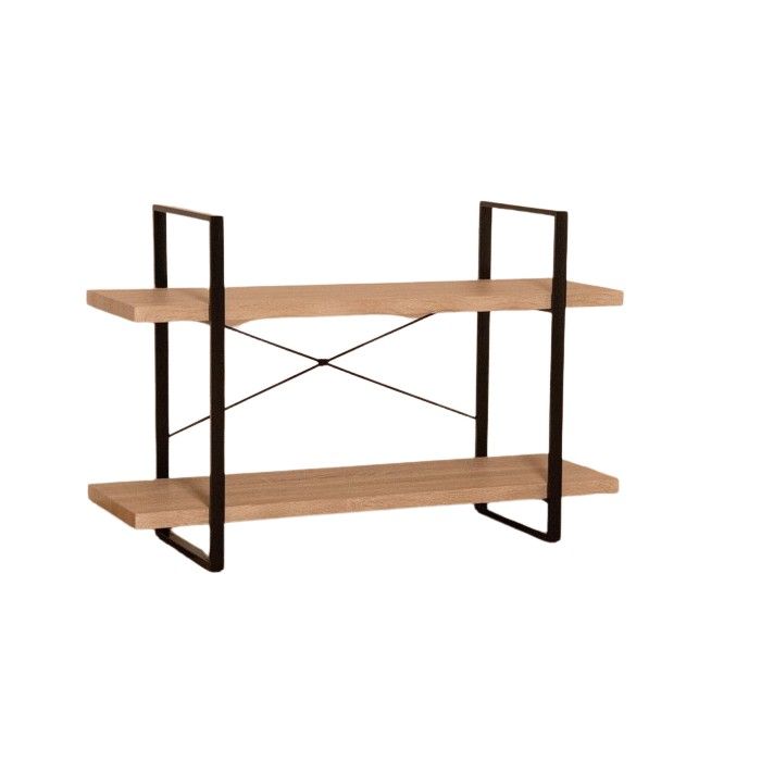 Étagère SHELVES type industrielle bois et métal 2 Niveaux.