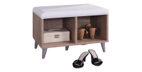 Meuble à chaussures SIDE avec 2 casiers larges, couleur chêne Sonoma et blanc.