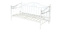 Lit design blanc AMELIE 90x200 cm une place, avec sommier, pour une chambre adulte ou ado.