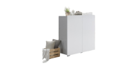 Rangement double portes collection TINY - 100x120cm - Coloris blanc