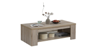 Table basse style rustique 120x90 collection VERMONT effet chêne