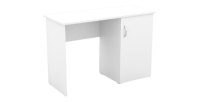 Bureau droit design avec caisson de rangement 1 porte collection ARLEE coloris blanc.