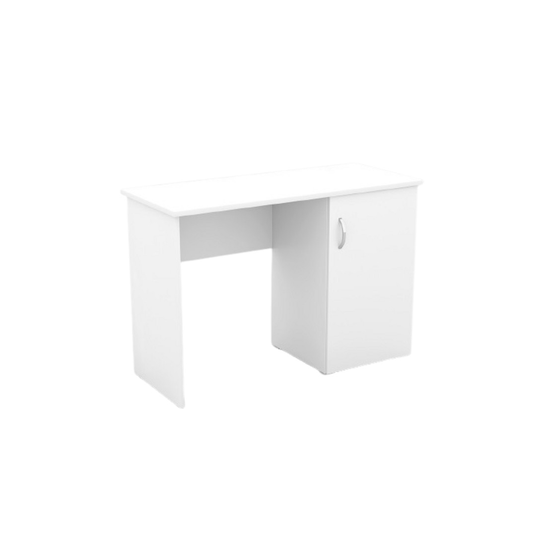 Bureau droit design avec caisson de rangement 1 porte collection ARLEE coloris blanc.