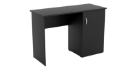 Bureau droit design avec caisson de rangement 1 porte collection ARLEE coloris noir.