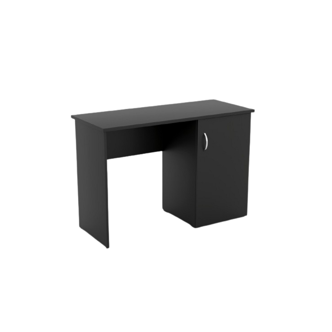 Bureau droit design avec caisson de rangement 1 porte collection ARLEE coloris noir.
