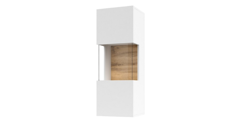 Ensemble de 4 meubles de salon collection EVA. Couleur blanc et chêne.