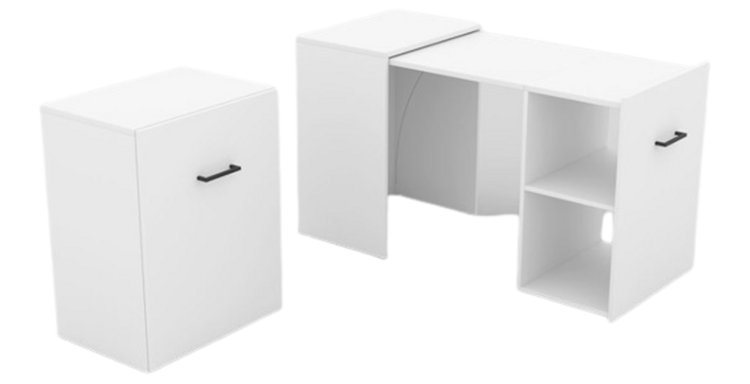Escritorio plegable especial para pequeños espacios colección FLIP color blanco.