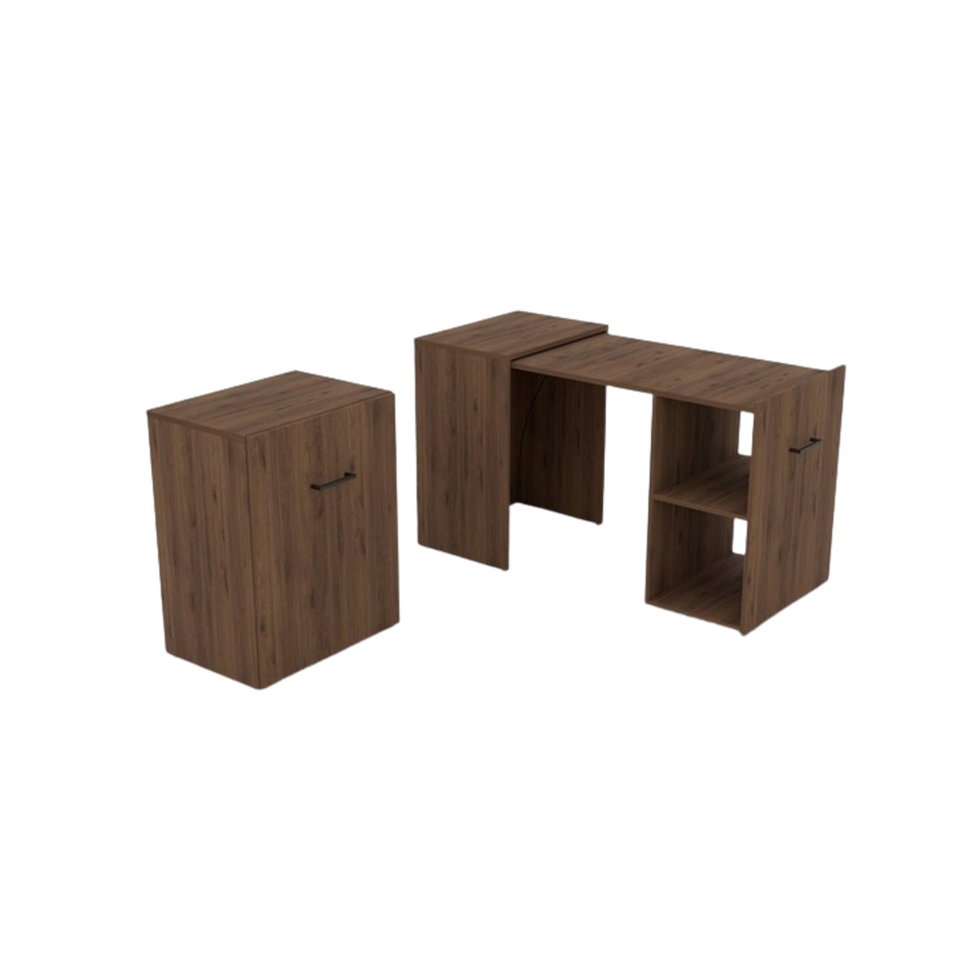 Bureau pliable spécial petite espace collection FLIP coloris chêne foncé.