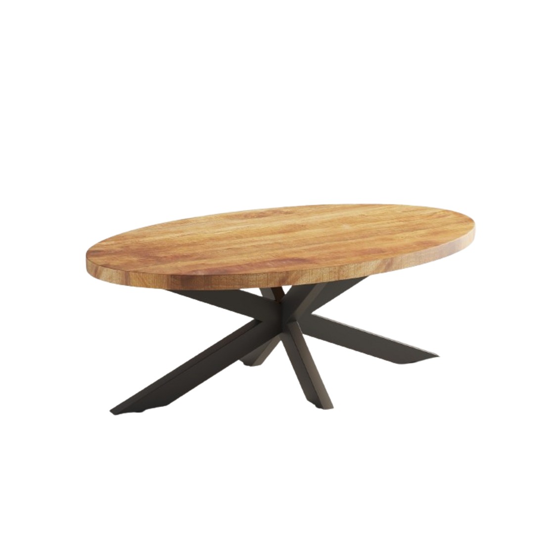 Table basse ovale collection MADEIRO marron.