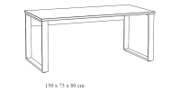 Bureau professionnel droit 150cm coloris chêne doré et noir collection DEPÉ.