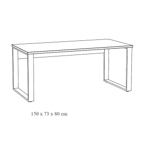 Bureau professionnel droit 150cm coloris chêne doré et noir collection DEPÉ.