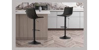 Tabouret de bar style vintage coloris noir. Collection SOUL