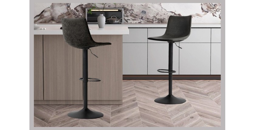 Tabouret de bar style vintage coloris noir. Collection SOUL