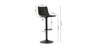 Tabouret de bar style vintage coloris noir. Collection SOUL