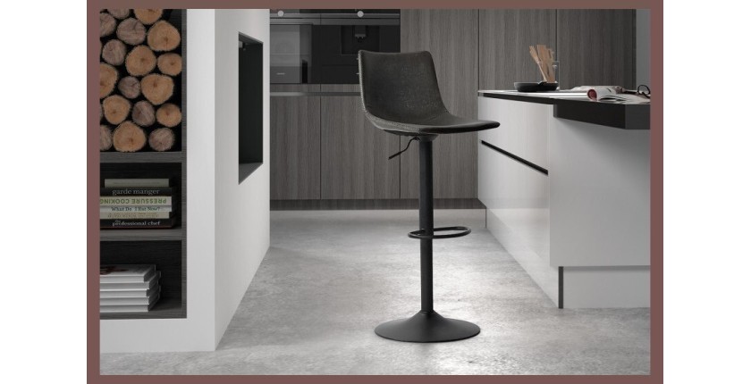 Tabouret de bar style vintage coloris noir. Collection SOUL