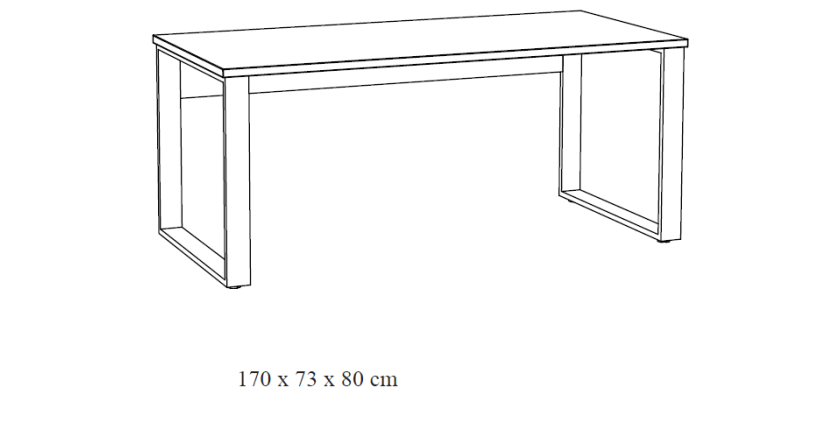 Bureau professionnel droit 170cm coloris chêne clair collection DEPÉ