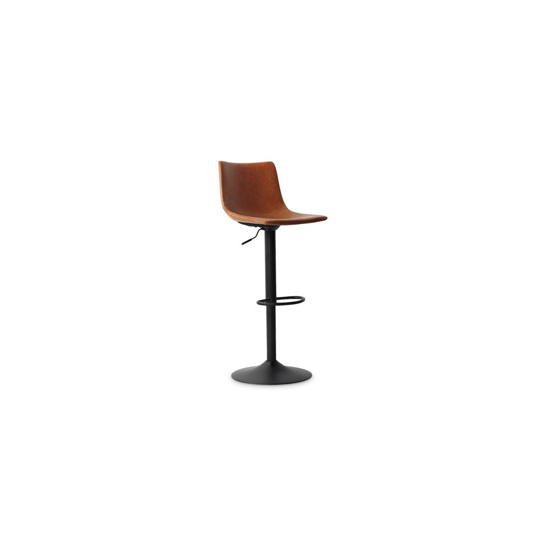 Tabouret de bar style vintage coloris cognac. Collection SOUL