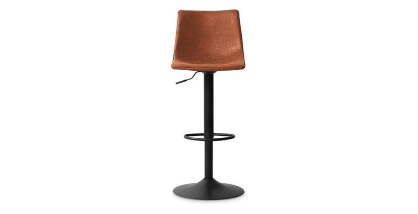 Tabouret de bar style vintage coloris cognac. Collection SOUL