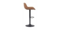 Tabouret de bar style vintage coloris cognac. Collection FERNAND