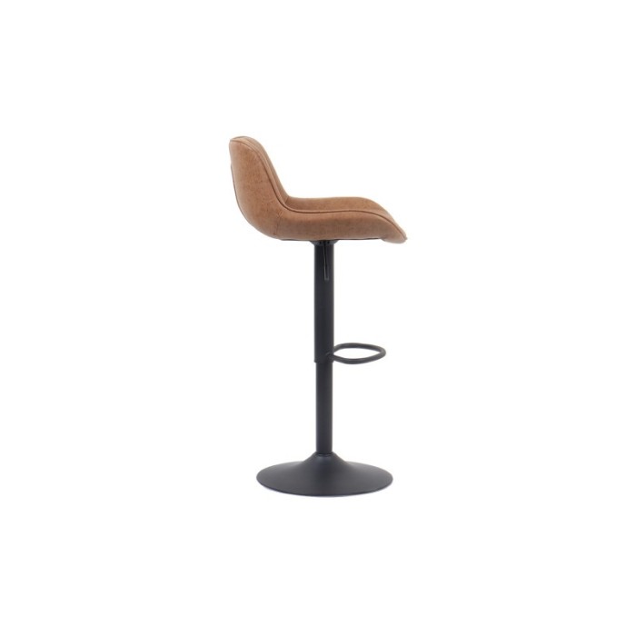Tabouret de bar style vintage coloris cognac. Collection FERNAND