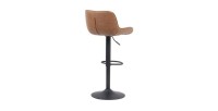 Tabouret de bar style vintage coloris cognac. Collection FERNAND