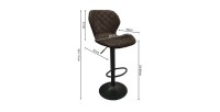 Tabouret de bar style vintage coloris brun foncé. Collection MABEL