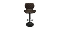 Tabouret de bar style vintage coloris brun foncé. Collection MABEL