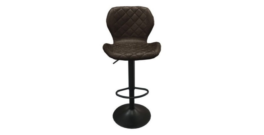 Tabouret de bar style vintage coloris brun foncé. Collection MABEL
