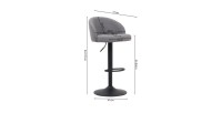 Tabouret de bar style vintage coloris gris. Collection HYDRA