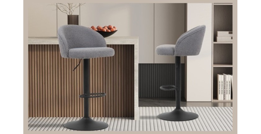 Tabouret de bar style vintage coloris gris. Collection HYDRA