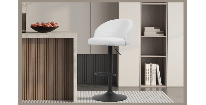 Tabouret de bar style vintage coloris blanc. Collection HYDRA