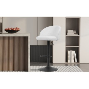 Tabouret de bar style vintage coloris blanc. Collection HYDRA