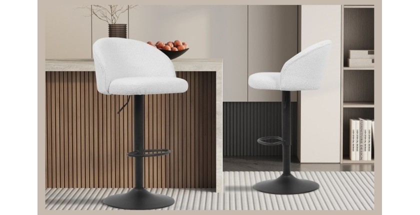 Tabouret de bar style vintage coloris blanc. Collection HYDRA