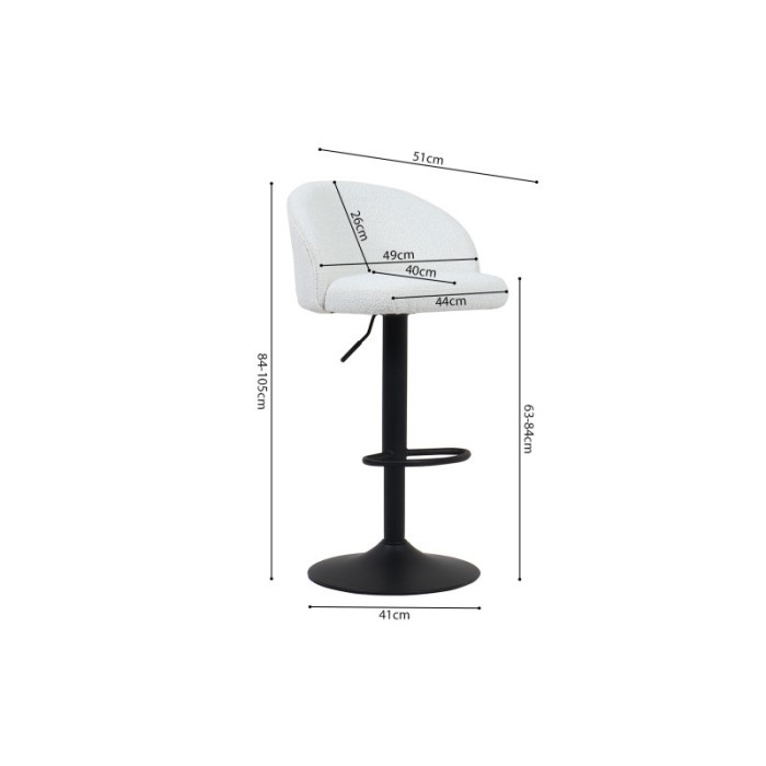 Tabouret de bar style vintage coloris blanc. Collection HYDRA