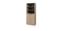 Bibliothèque de Bureau - Meuble 2 Portes et étagères coloris Chêne Doré | Collection DEPÉ | Meublorama