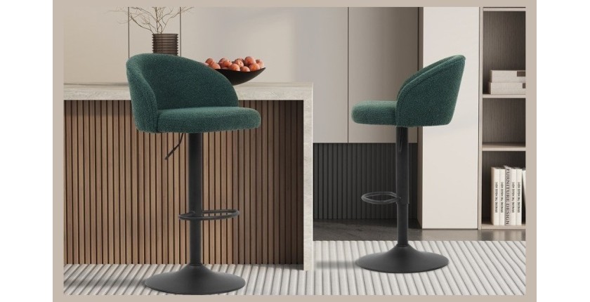 Tabouret de bar style vintage coloris vert. Collection HYDRA