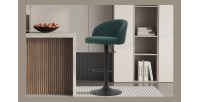 Tabouret de bar style vintage coloris vert. Collection HYDRA
