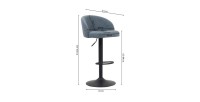 Tabouret de bar style vintage coloris bleu. Collection HYDRA